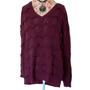 EVRI Burgundy Knit Sweater